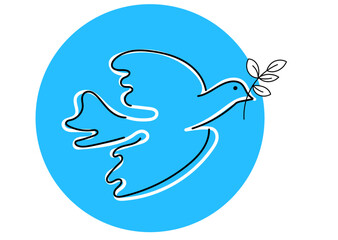 Obraz premium Friedenstaube mit Zweig, Zeichnung