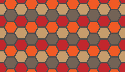 Seamless pattern. Hexagon ornament. Tile background. Ethnic motifs. Geometric web design. Mosaic textile print.