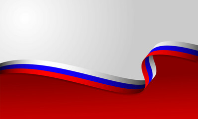 Waving flag of Russia. Vector illustration