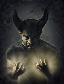 Straight from the pit. Computer manipulated shot of a demon.