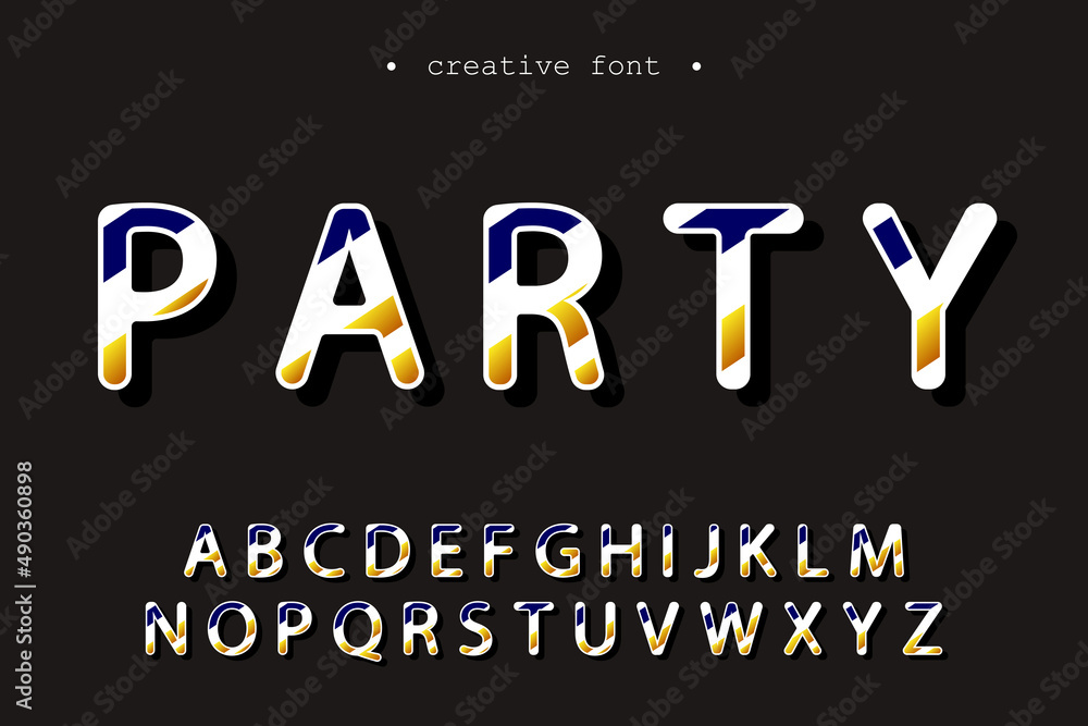 Poster abstract striped typography symbol, vector set, latin typescript alphabet collection, creative graph