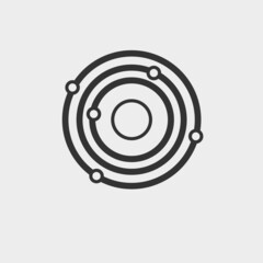 Solar system vector icon illustration sign