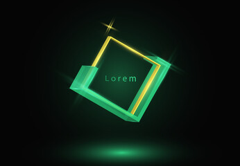 Web  Lorem background square green gold black