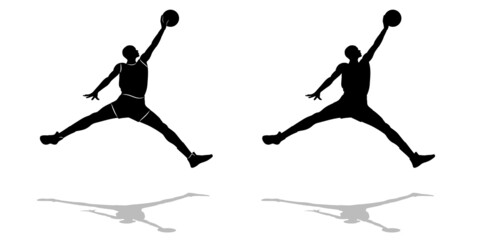 silhouette of a basketball player, vector drawing