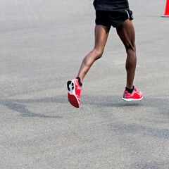 running on road