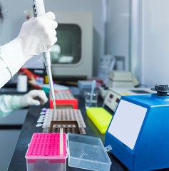 working at laboratory