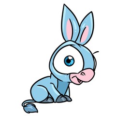 Fototapeta na wymiar Little donkey animal character illustration cartoon