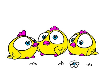 Little birds parody character illustration cartoon