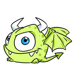 Little monster demon character illustration cartoon