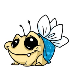 Small insect beetle cheerful character illustration cartoon