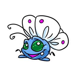 Little funny butterfly insect character illustration cartoon