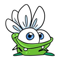 Little funny beetle insect character illustration cartoon