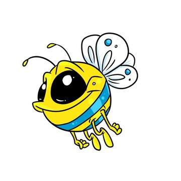 Little bee funny insect character illustration cartoon