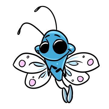 small butterfly beetle flying insect character illustration cartoon