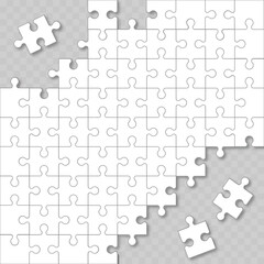 Jigsaw puzzle with missing pieces. Vector