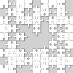 Jigsaw puzzle with missing pieces. Vector