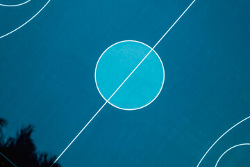 Aerial shooting outdoor basketball court