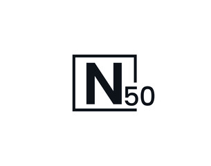 Obraz premium N50, 50N Initial letter logo