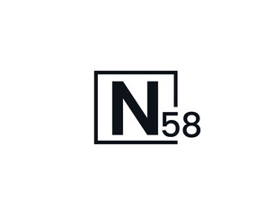 N58, 58N Initial letter logo