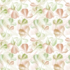 Seamless watercolor floral pattern - red and green leaves composition on white background, perfect for wrappers, wallpapers, postcards, greeting cards, wedding invitations, romantic events.
