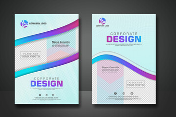 Cover design template with transparent background can insert photos. Vector Illustration