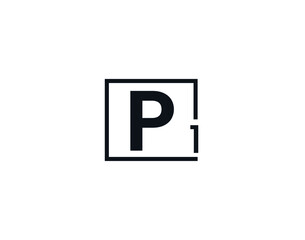 P1, 1P Initial letter logo