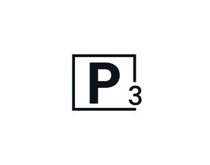 P3, 3P Initial letter logo