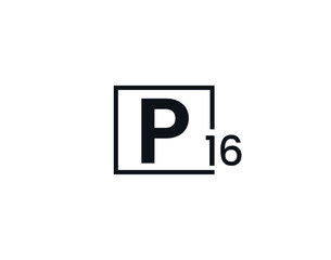 P16, 16P Initial letter logo