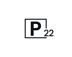 P22, 22P Initial letter logo