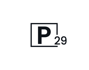 P29, 29P Initial letter logo