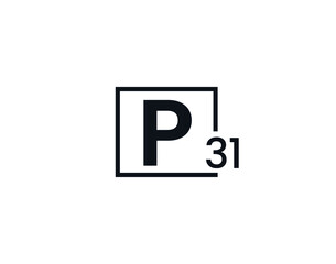 P31, 31P Initial letter logo