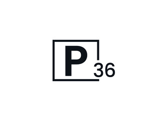 P36, 36P Initial letter logo