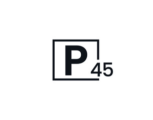 P45, 45P Initial letter logo