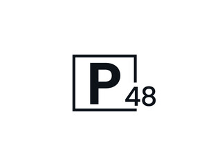 P48, 48P Initial letter logo