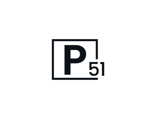 P51, 51P Initial letter logo