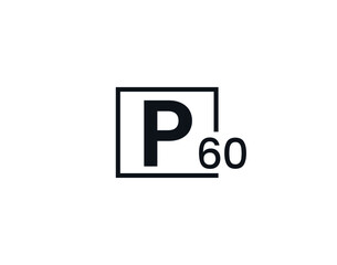 P60, 60P Initial letter logo