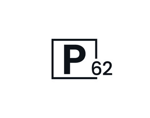 P62, 62P Initial letter logo