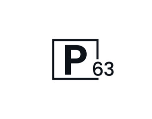 P63, 63P Initial letter logo