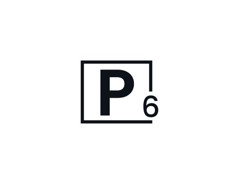 P6, 6P Initial letter logo