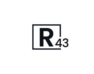 R43, 43R Initial letter logo