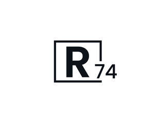 Obraz premium R74, 74R Initial letter logo