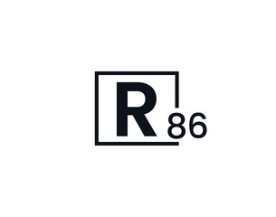 R86, 86R Initial letter logo