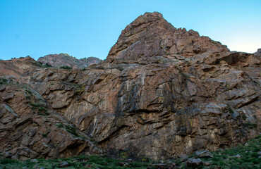 Shapes, lines and textures on mountain rocks