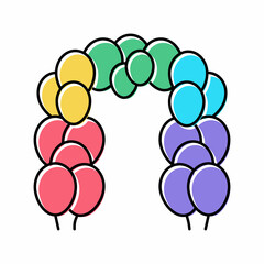 balloon arch and column color icon vector illustration