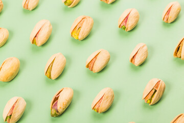 Delicious snacks - a pile of pistachios