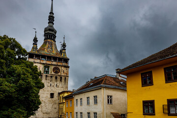 The historic city of Sighisoara in Transilvania Romania	