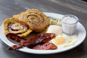 French Toast Bacon and Eggs