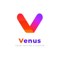 Venus-V letter logo