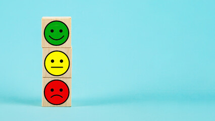 Wooden cube block stacking with icon face, The best excellent bu