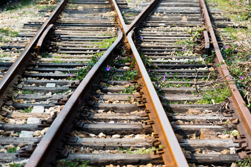 Two railway tracks crossed